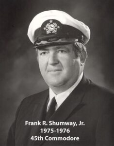 Portrait of a man in a yacht club commodore uniform with a white cap and dark jacket
