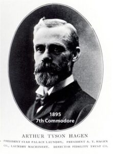 Black‑and‑white portrait of a yacht club commodore